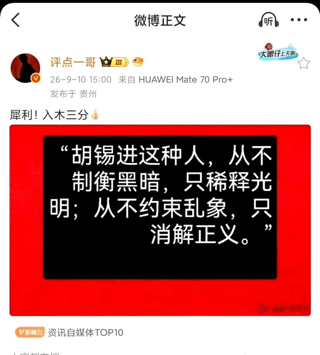 评价入木三分！