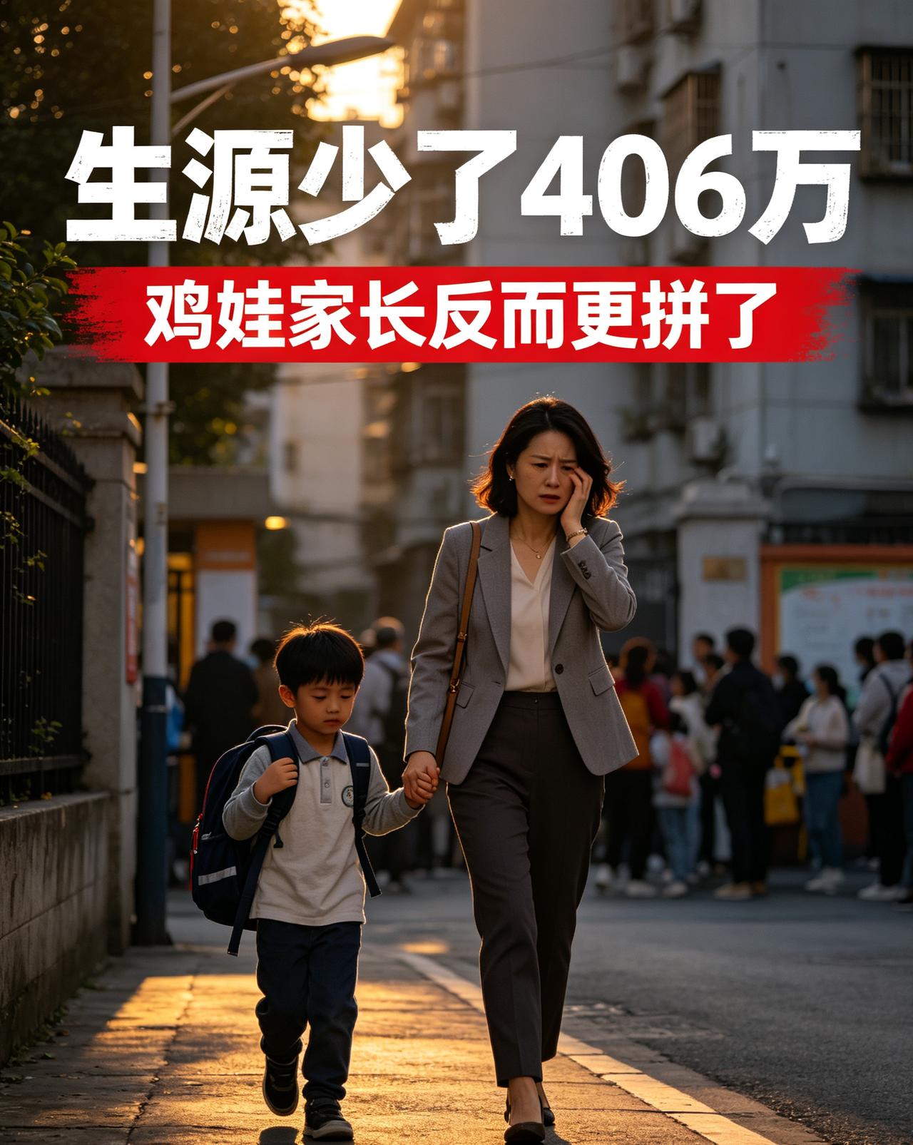 生源少了406万，鸡娃家长反而翻倍！普通人到底在怕啥？


全国小学生一年少了4