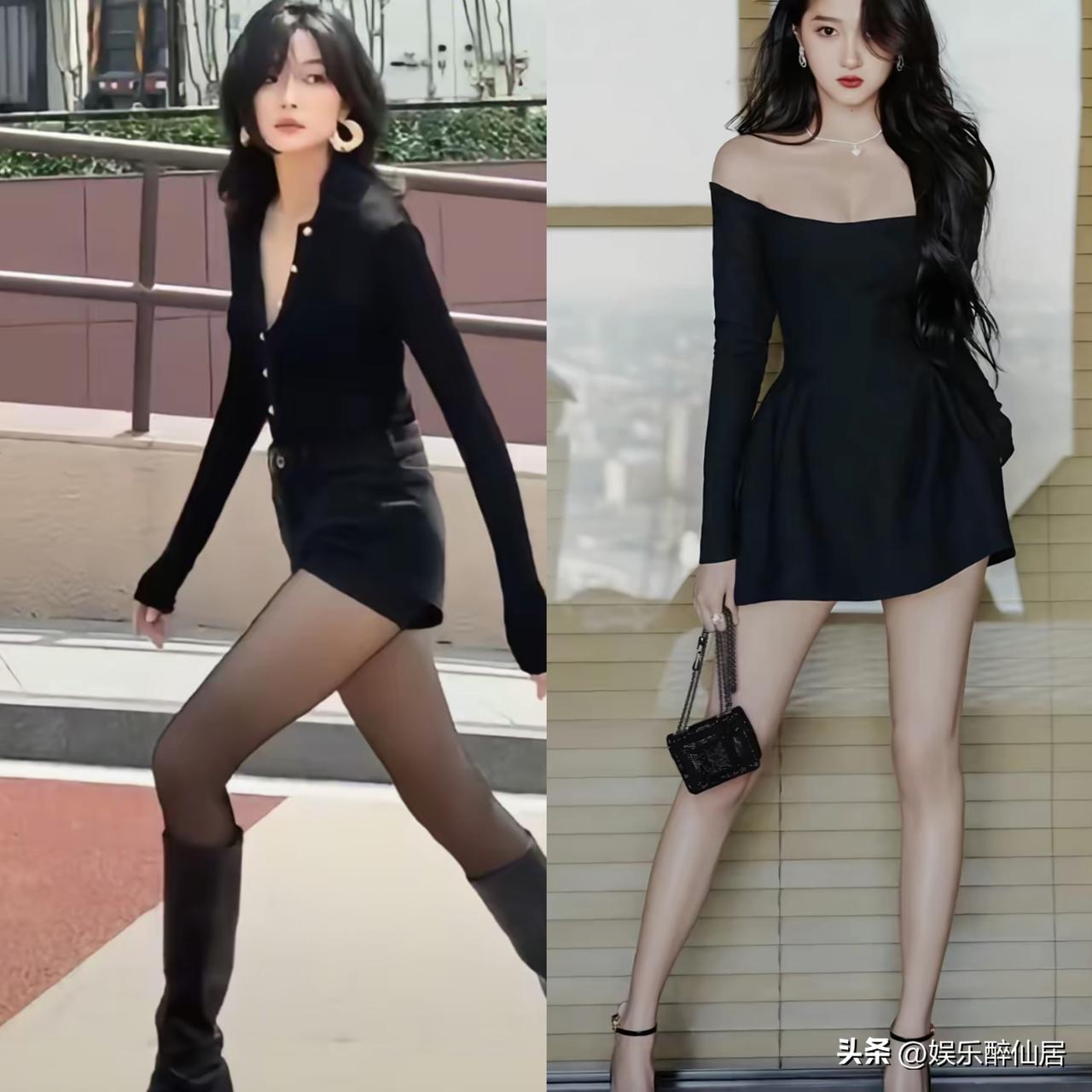 内娱终于找到一个可以和关晓彤媲美大长腿的女星了，那就是孙千，感觉她比关晓彤的腿还