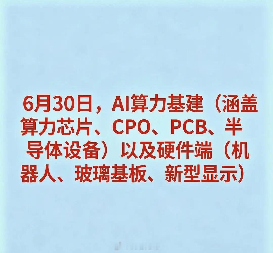 2026年6月30日十大热点科技及其产业链核心龙头1. 算力芯片/人工智能*  