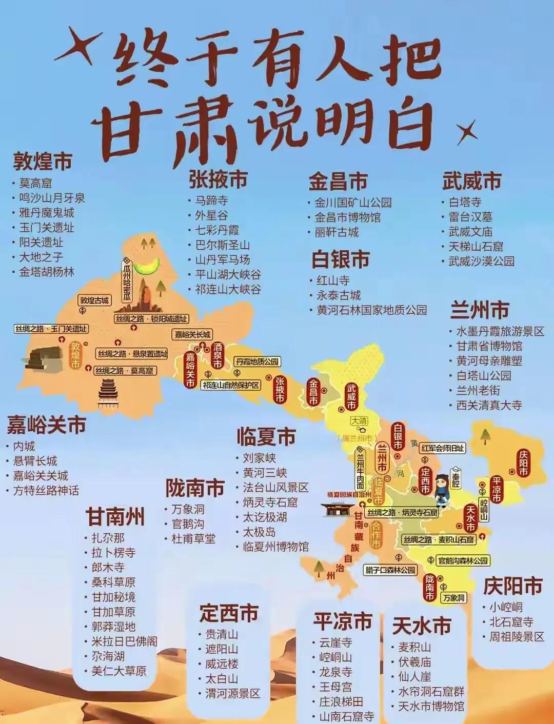 甘肃旅游最全攻略，甘肃全境精华景点全收集，以及来甘肃必打卡景点推荐，3日游，4日
