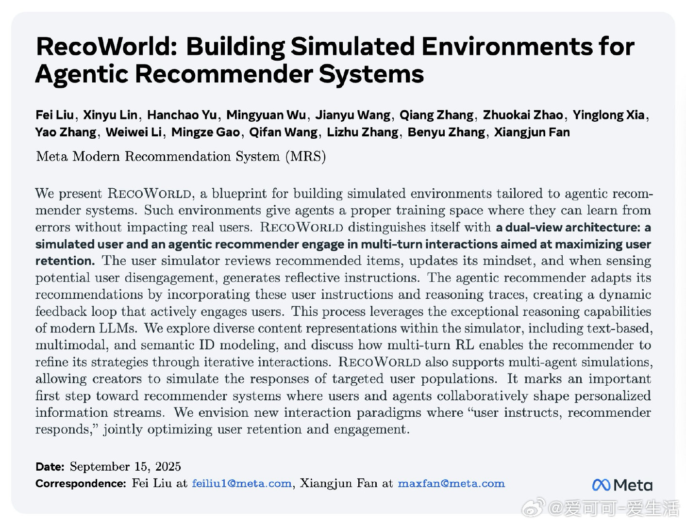 《RecoWorld: Building Simulated Environme