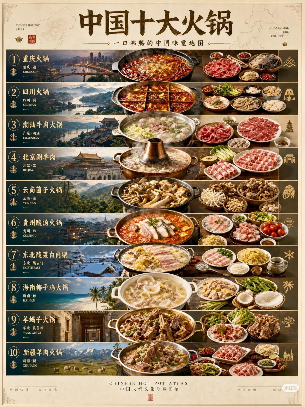 中国十大火锅，你最爱哪一款
我比较喜欢吃重庆火锅和四川火锅，并且二者也分不太清楚