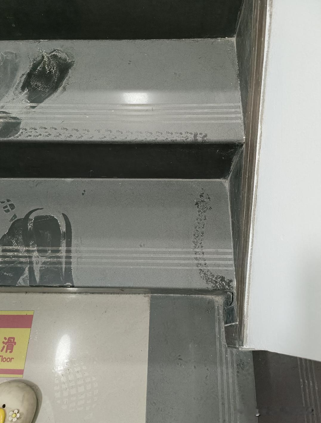 这楼梯上是蛇的爬行过的痕迹吗？弯弯曲曲的，太吓人了