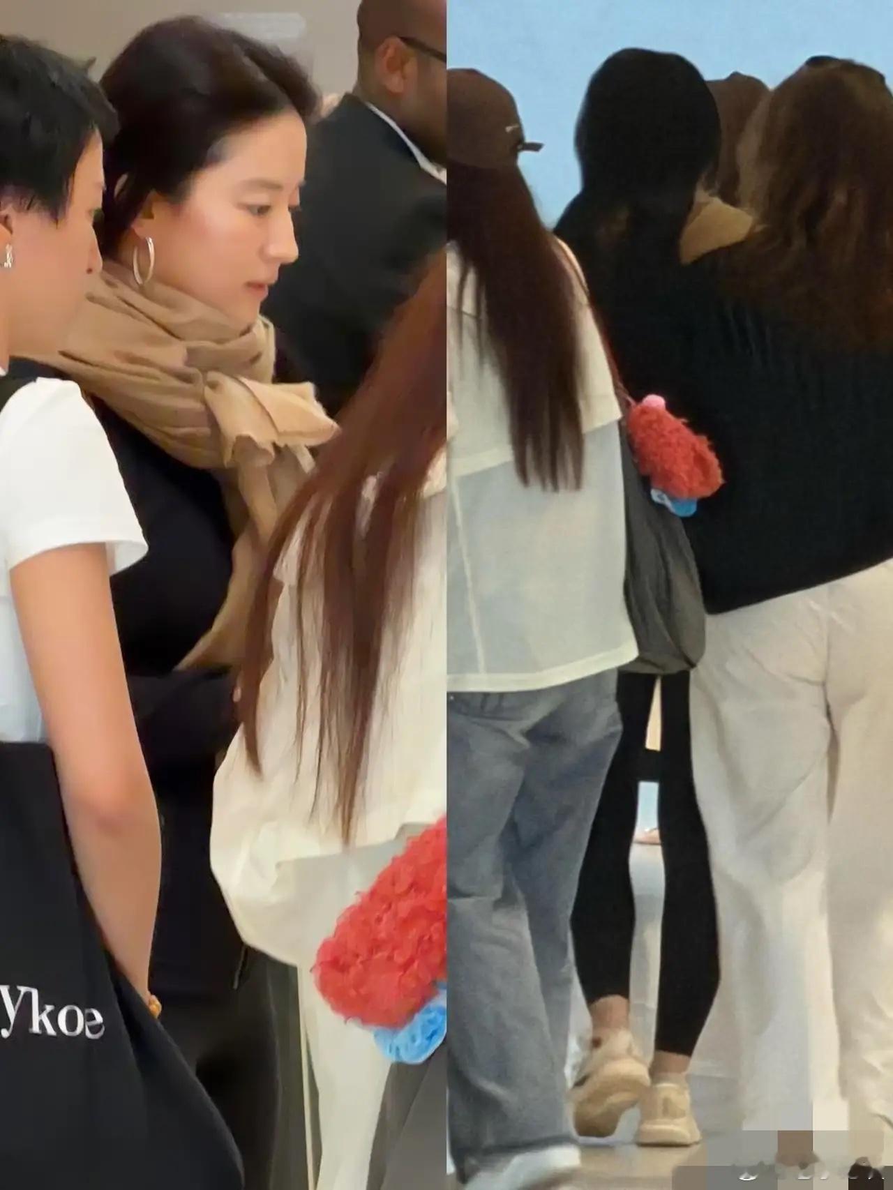 12月9日，刘亦菲在阿布扎比逛街时被偶遇，侧颜与妈妈越来越像，只能说刘亦菲随着年