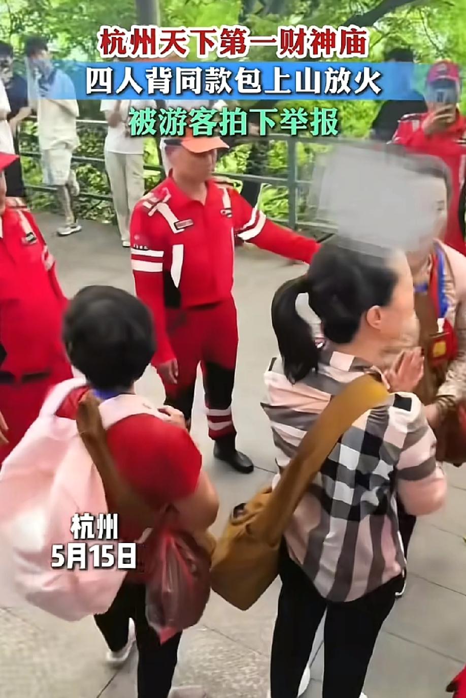 "一定要一查到底！"5月15日，浙江某地。四名男子背着同款包上山，掏出家伙就点火