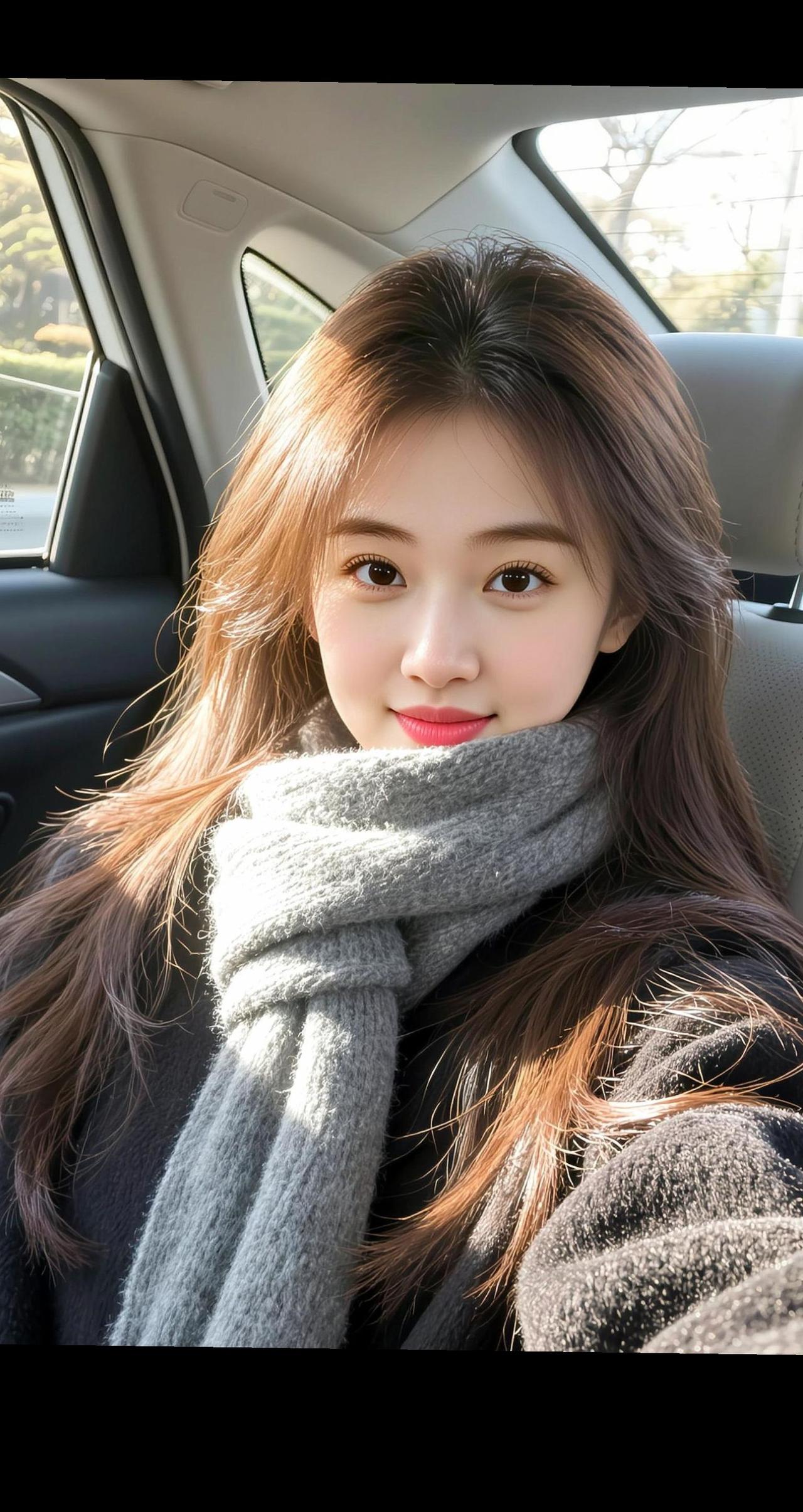 AI冬日氛围感自拍 抖音ai创作 车