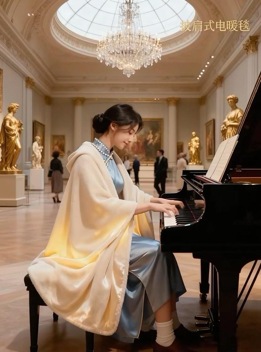 凛冽冬日，暖得舒展才是真精致——这条披肩电暖毯，把「云端暖意」织进日常...