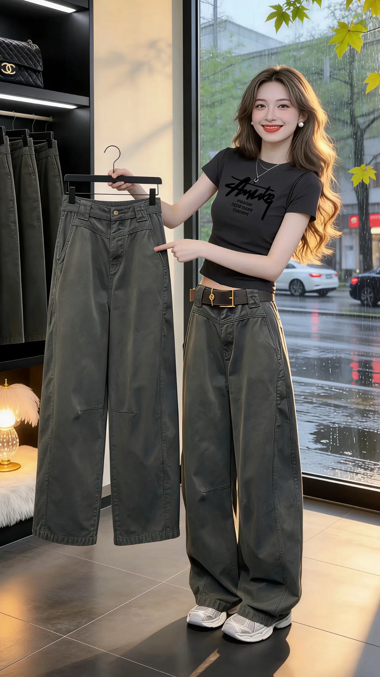 怎么将牛仔裤穿出高级感 显瘦显高显腿长裤子 工装裤女款阔腿裤 一眼就爱...