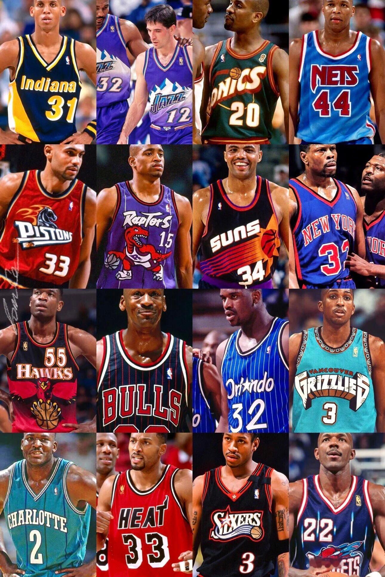 90年代的那些NBA球衣。 
