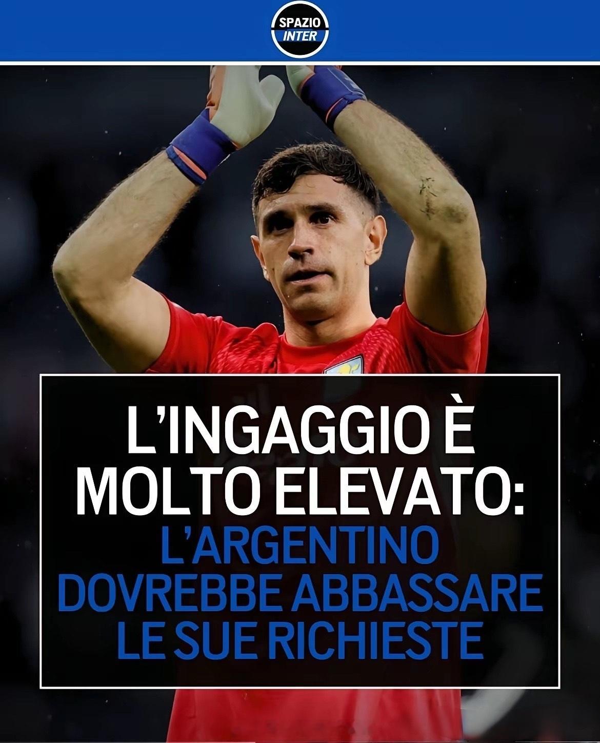 国米有意大马丁接班索默。这位33岁的阿根廷国门，身价1500万欧，在英超阿斯顿维