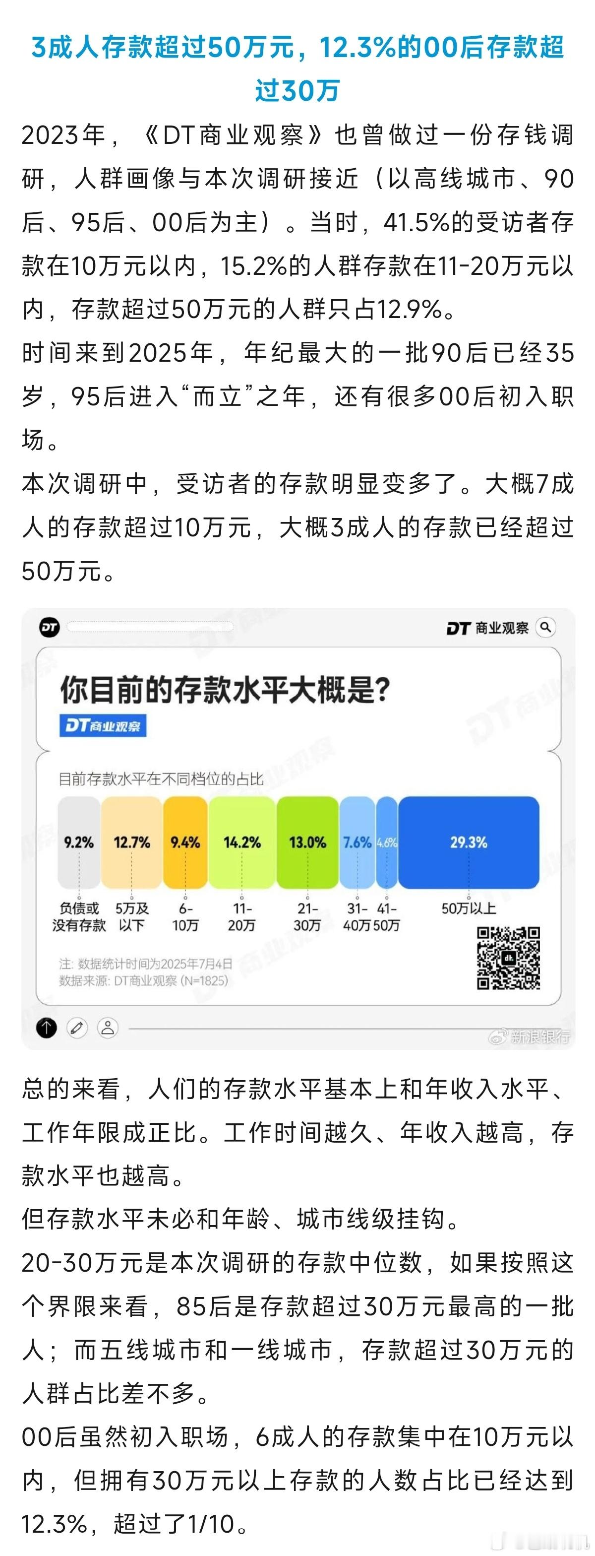 3成人存款超过50万元？？？你们都这么有钱？就我穷么[苦涩] ​​​