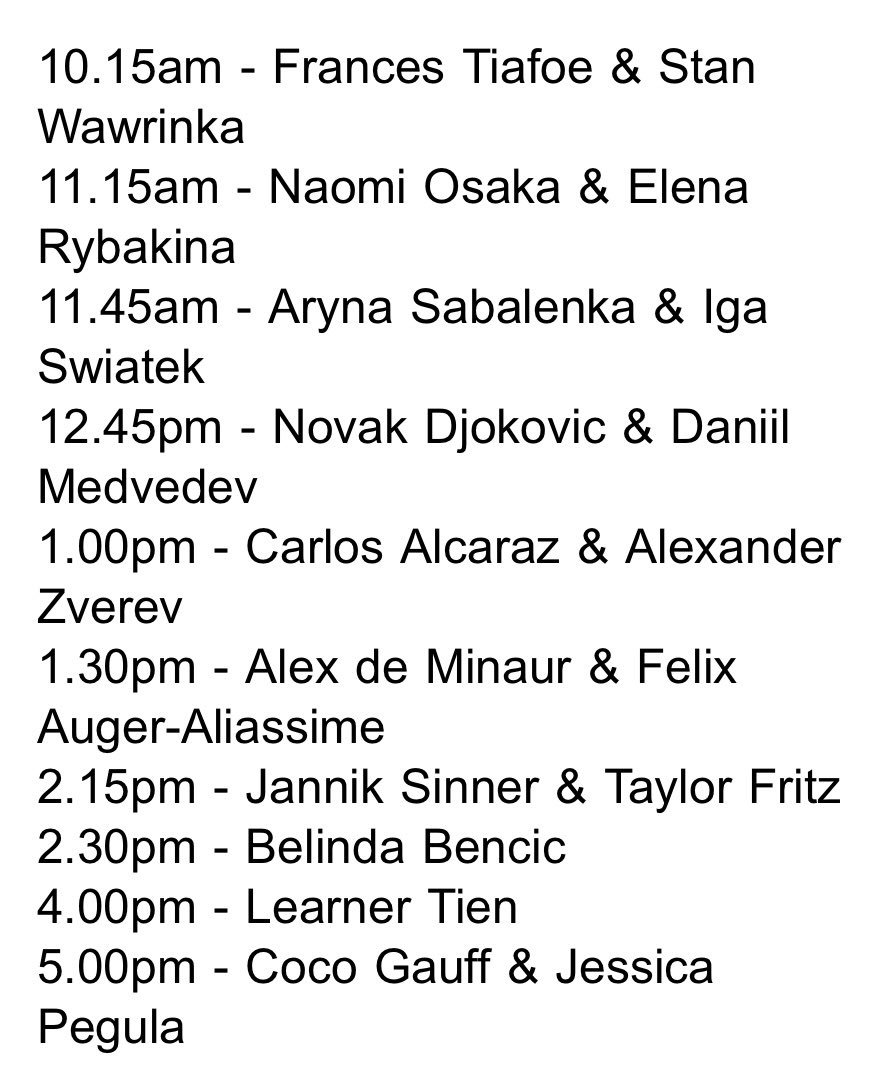 小德1/14号周三墨尔本中午12:45与梅德韦杰夫合练 