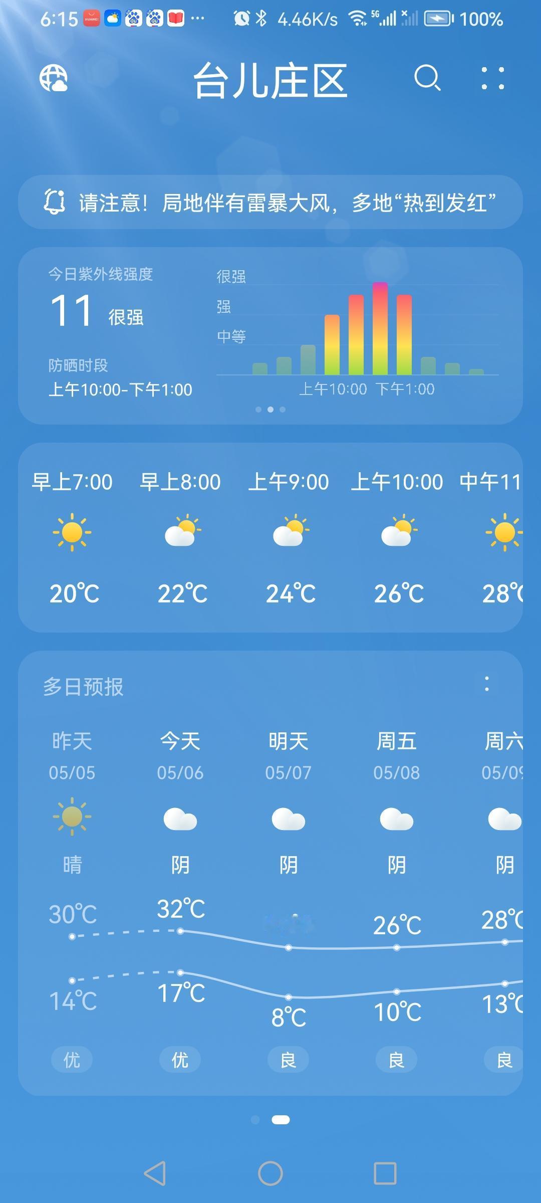 “5.5”的天气预报“晴”。气温14—30度