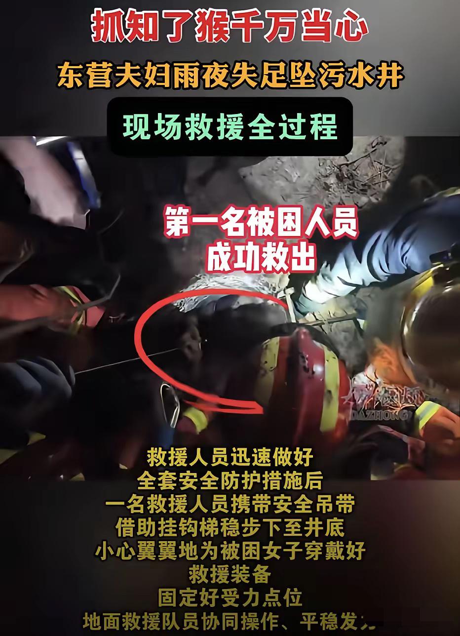 山东东营，一对夫妇雨后外出找知了猴，丈夫跟妻子分头找，结果妻子没有注意到绿化带内
