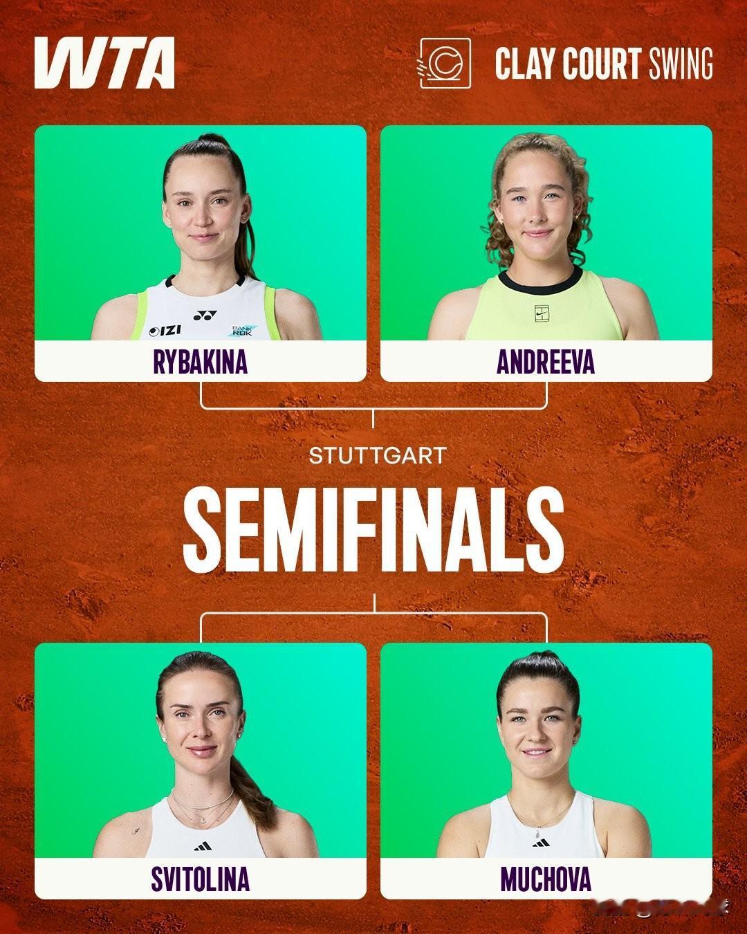 WTA500斯图加特保时捷半决赛
20：00，🇺🇦斯维托丽娜vs穆霍娃🇨?