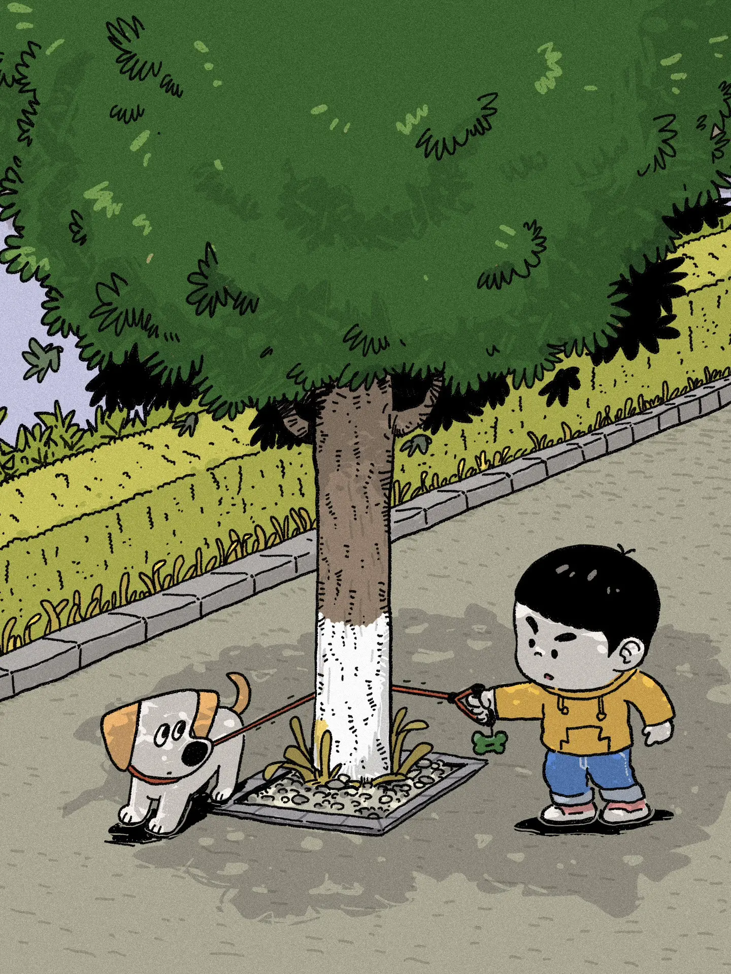 遛狗常事。你们有吗？