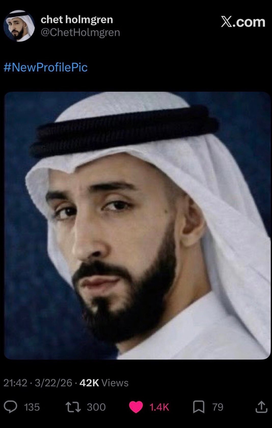 霍姆格伦用这张图当头像了，这是在支持伊朗NBA