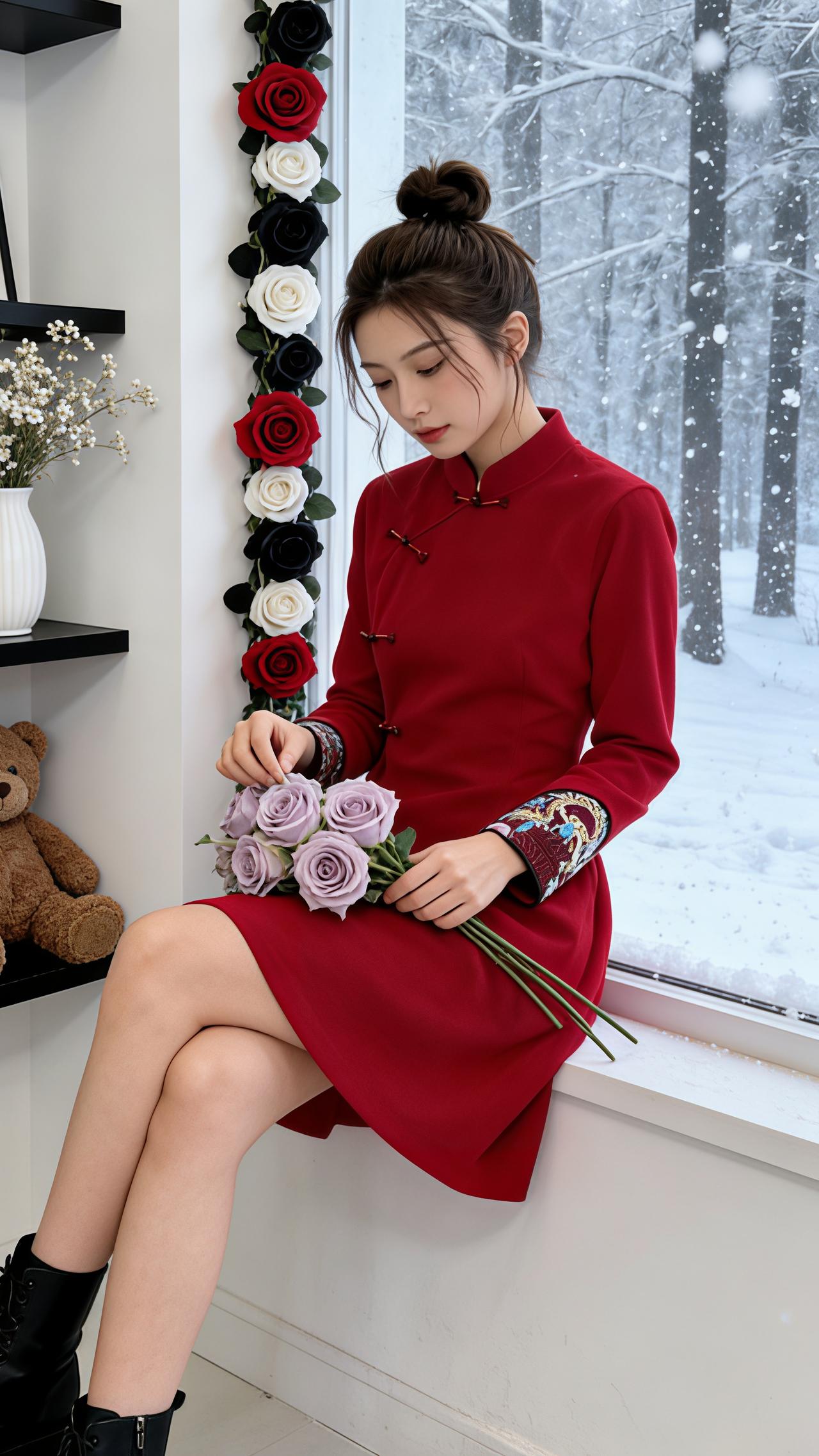 穿搭 重工刺绣 复古穿搭 过年穿什么 冬季搭配