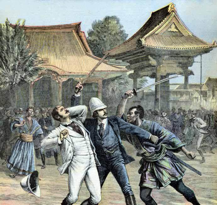 1891年5月11日下午，一个叫津田三藏的日本警察抽出军刀，对着俄国皇太子尼古拉