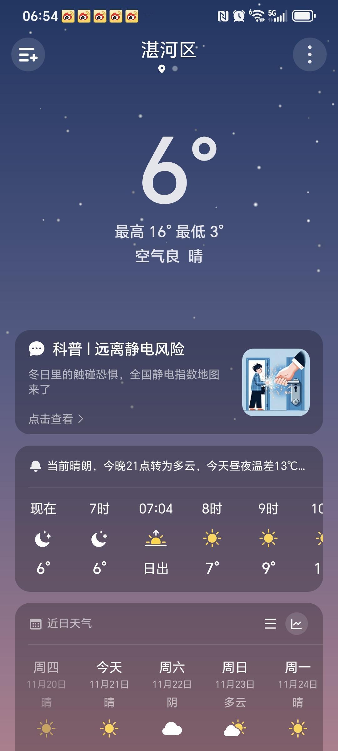 今天是11月21日，早上6点起床，我看了一下往年温度最低的那个卧室的温度，为24