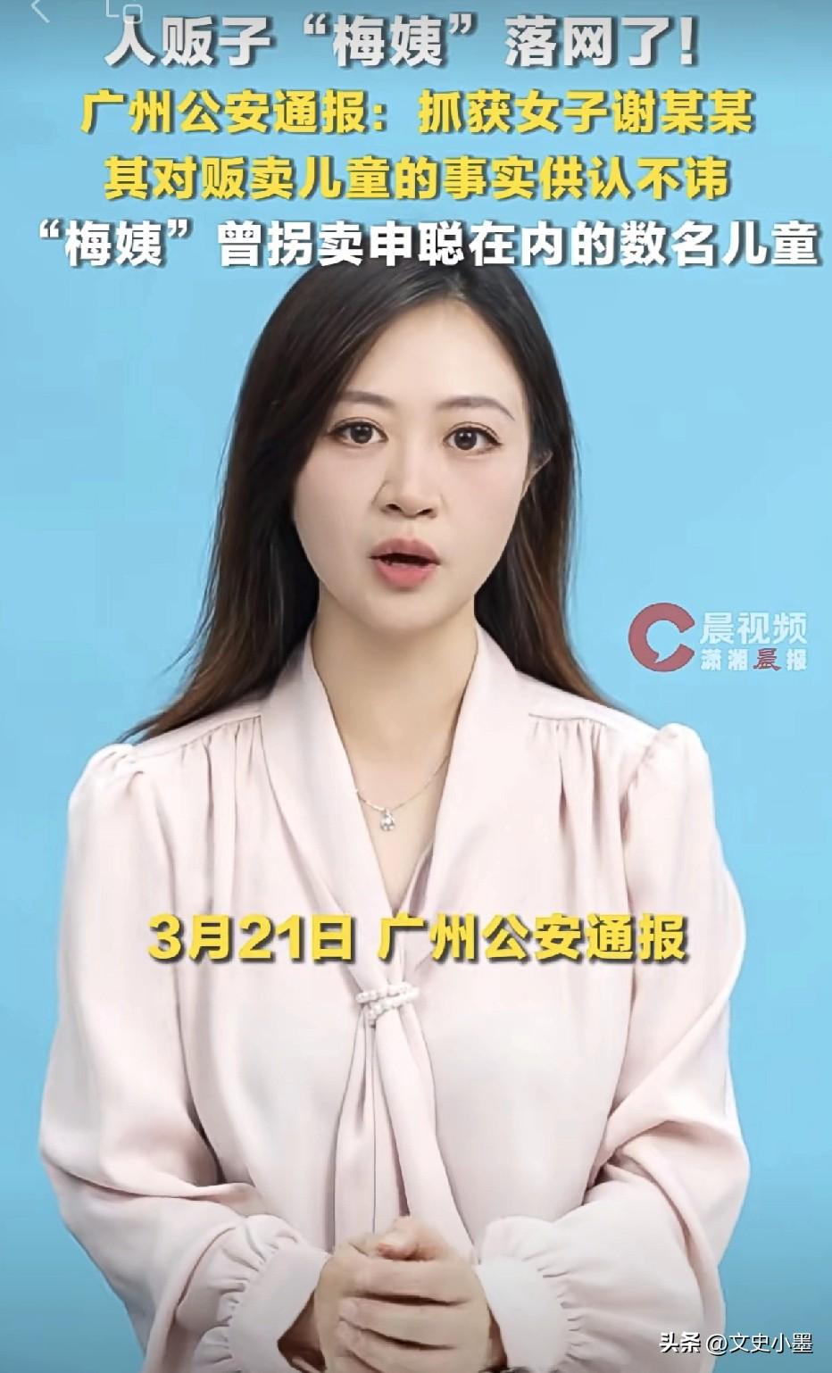 “梅姨”并不是一个虚拟人物，她姓谢，已于3月21日被广州警方抓获！作为张维平拐卖