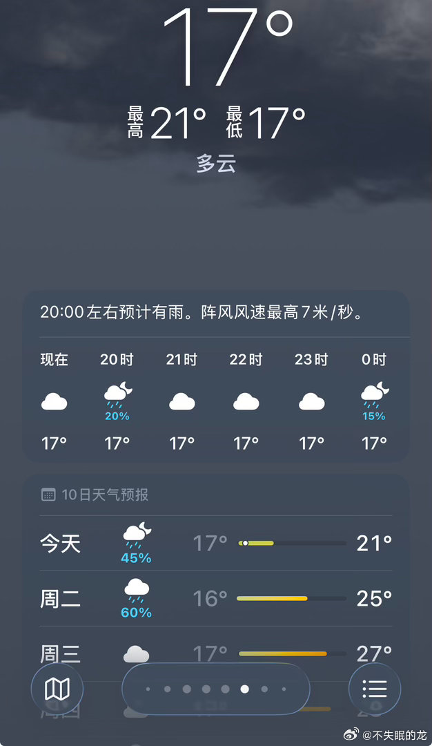 刚出门，好冷，听到有人说想穿毛衣毛毛下得雨挺大的 