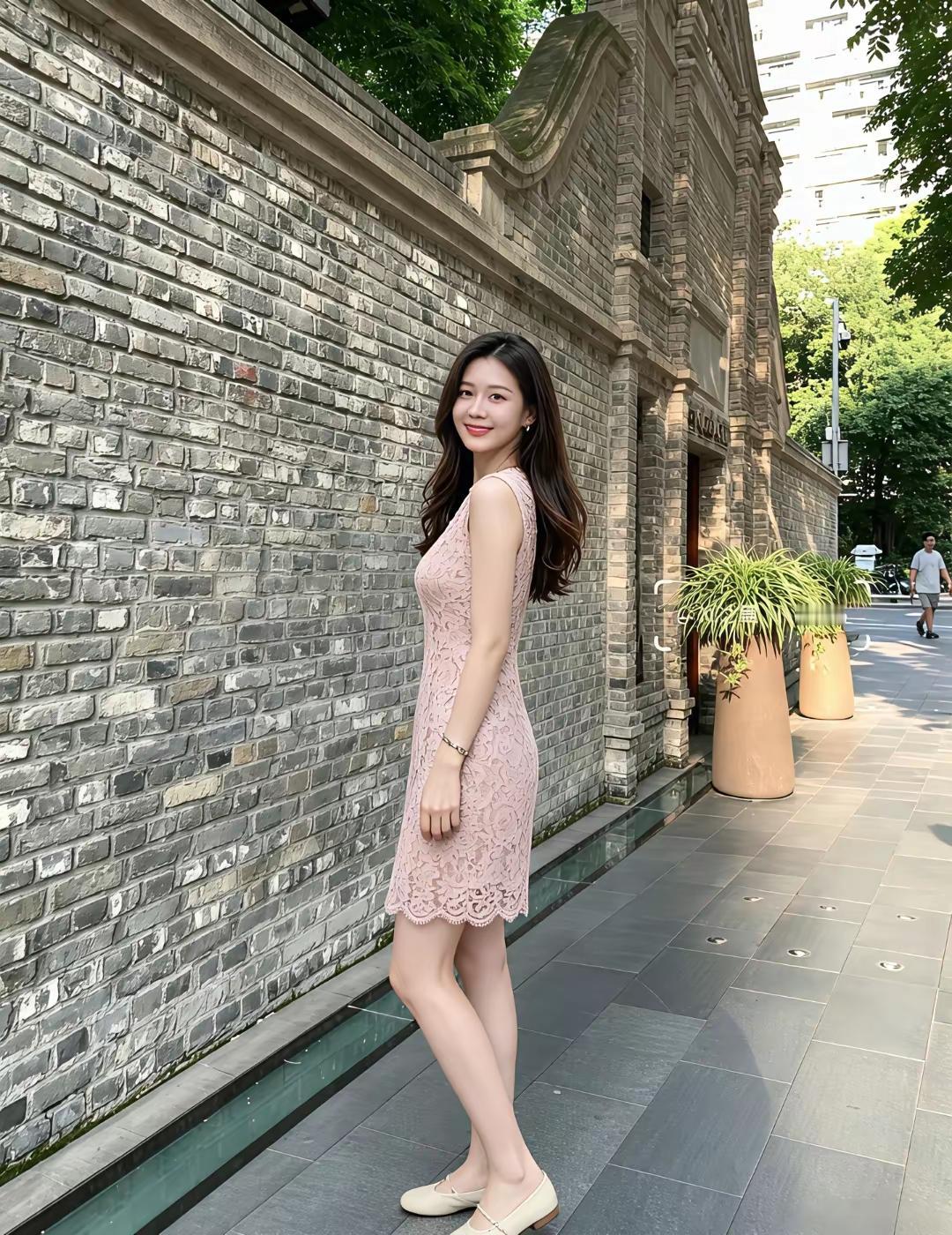 漫步老街，粉色蕾丝与青砖灰瓦撞了个满怀。不是刻意摆拍，只是刚好遇见了温柔的午后。