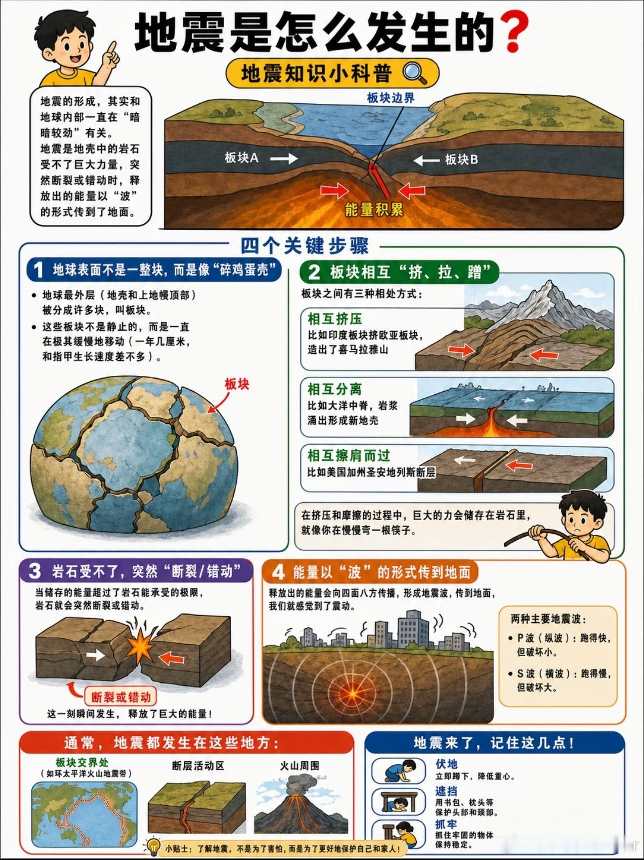 青海地震青海连续两次地震，大家注意安全！地震来了就近躲在安全坚实地方，护住头，小