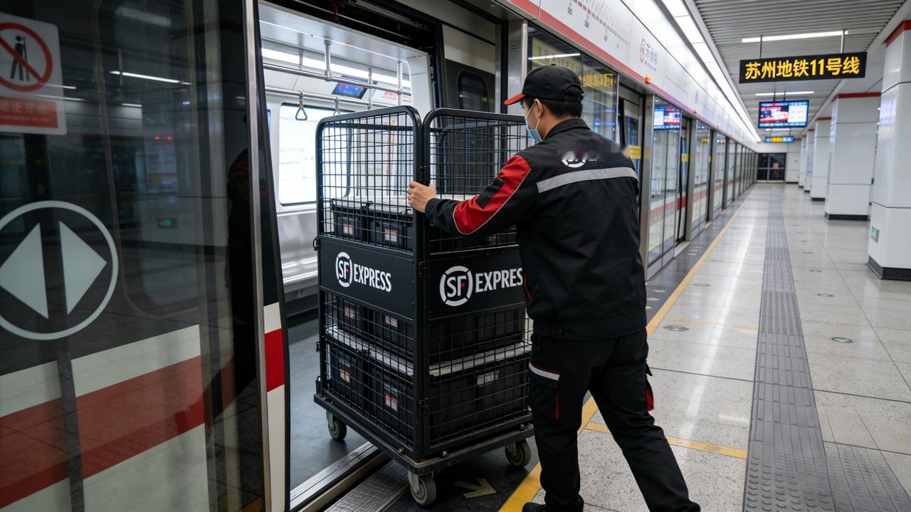 苏州顺丰快递搭地铁赶飞机，城市物流跑出“地下加速度”

近日，“苏州顺丰快递搭地