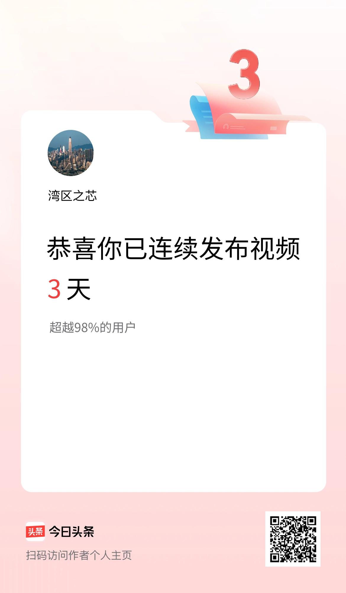我在头条连续视频投稿3天