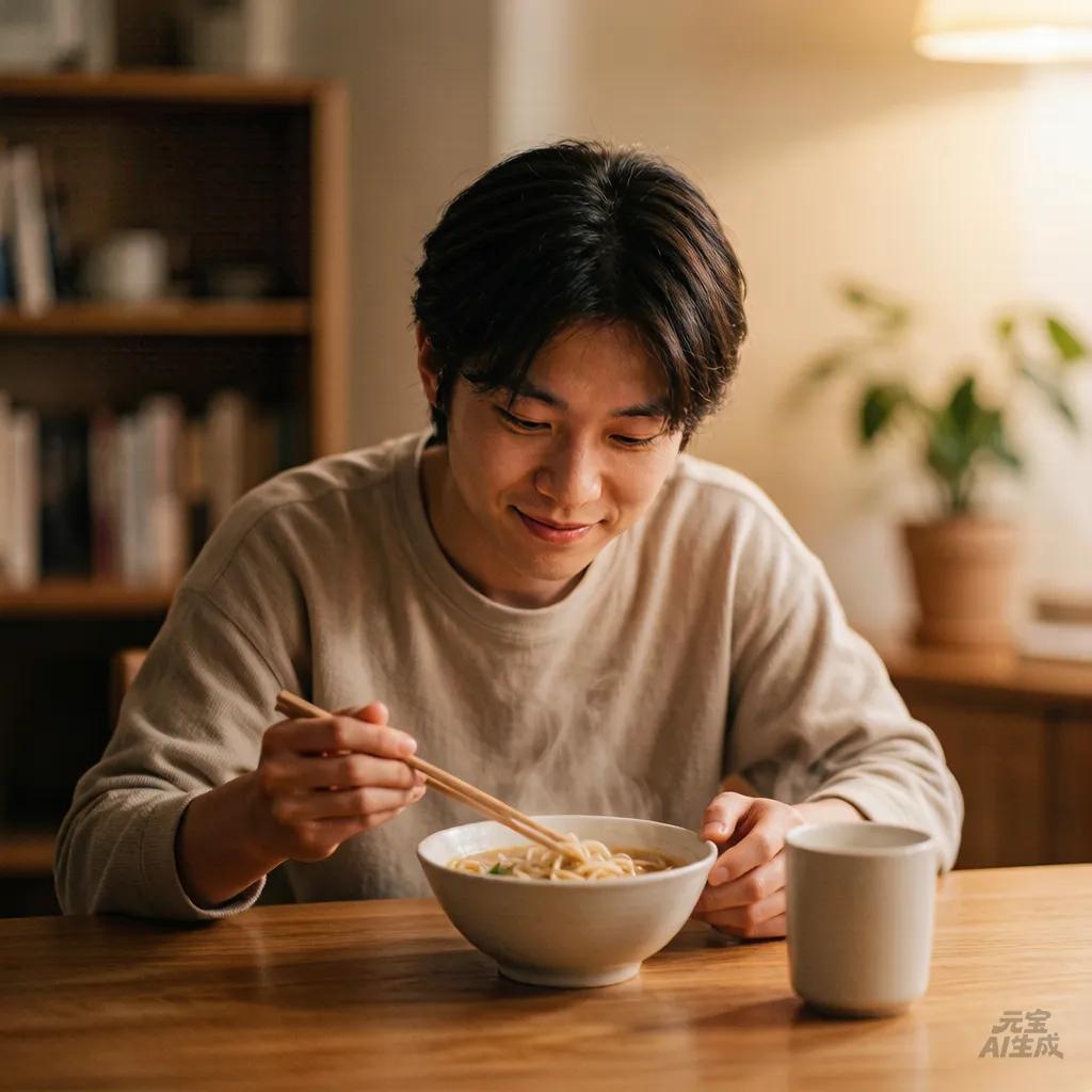 很多人觉得，只有饭桌上坐满了人，觥筹交错间才叫吃饭。一旦落单，便敷衍地煮包泡面，