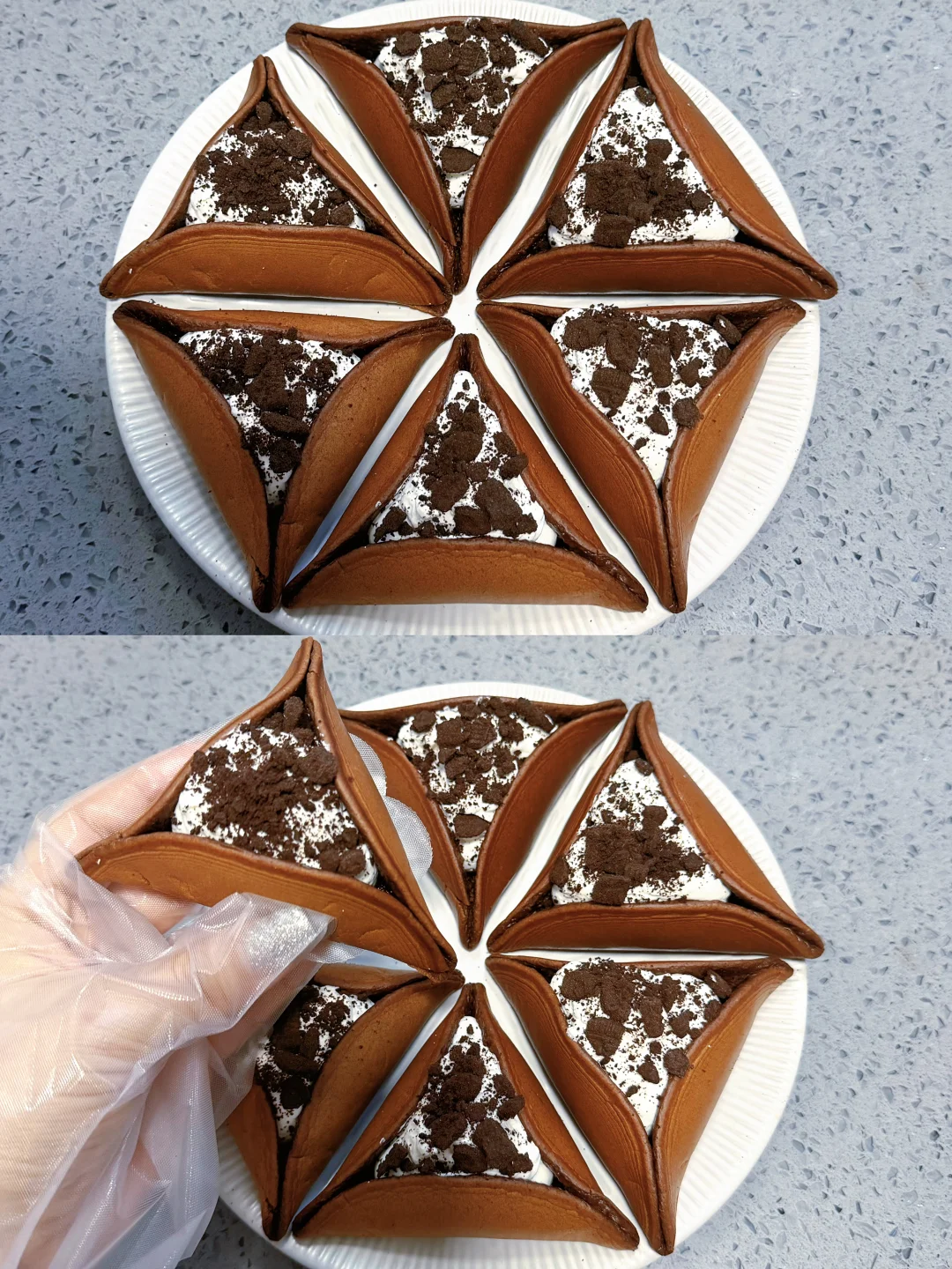 免烤箱🔥超级好吃的可可三角松饼