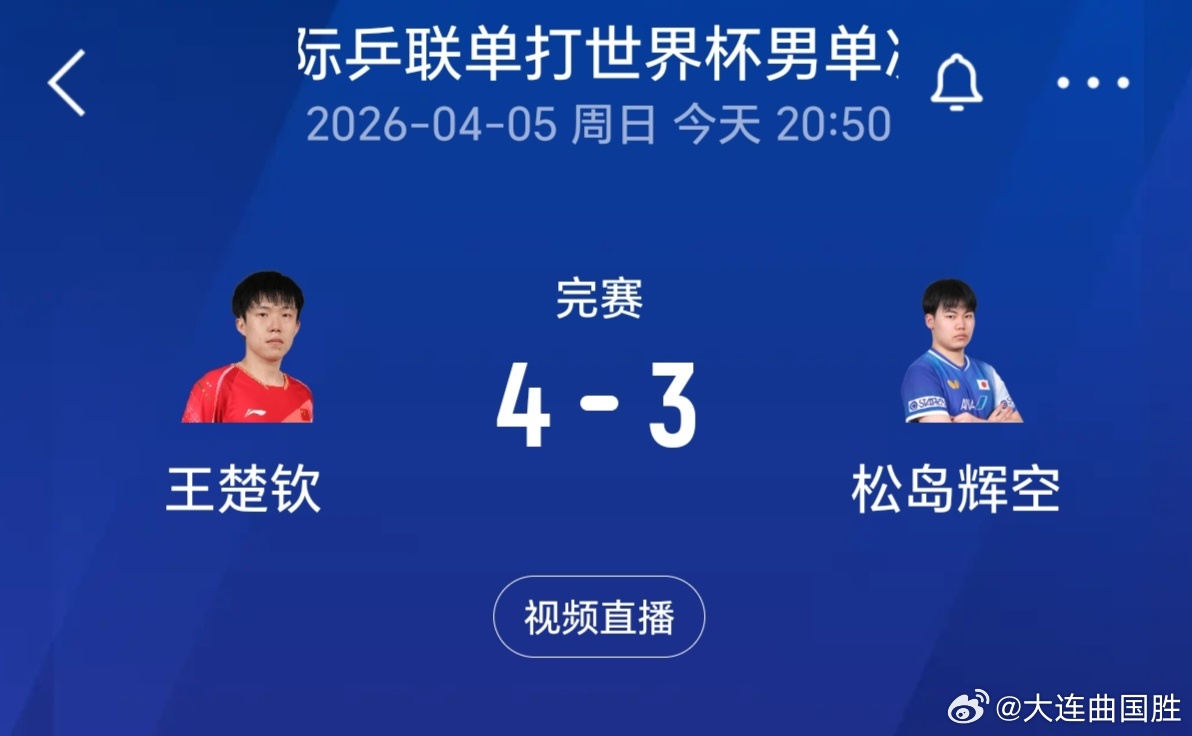 世界杯王楚钦vs松岛辉空梦想成真也好如愿以偿也罢，终于夺冠了！让那些希望大头输球