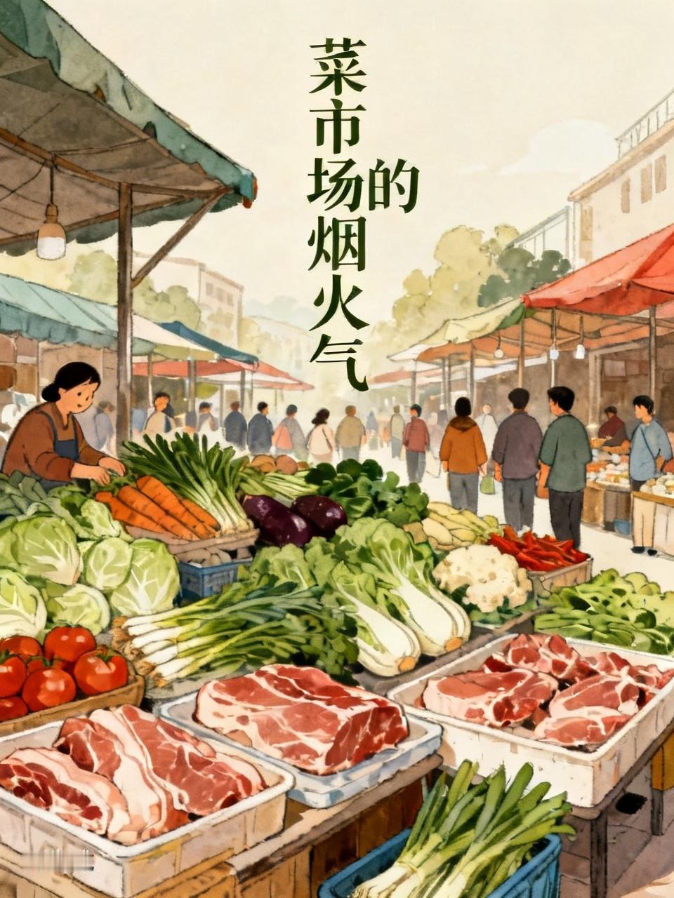 踏入菜市场，各类味道相互交织，摊主的叫卖声、大妈的讨价还价声不绝于耳。在此处，你