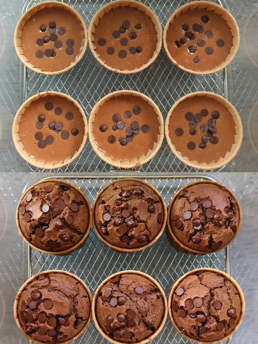 空气炸锅版🔥巧克力爆浆麦芬蛋糕