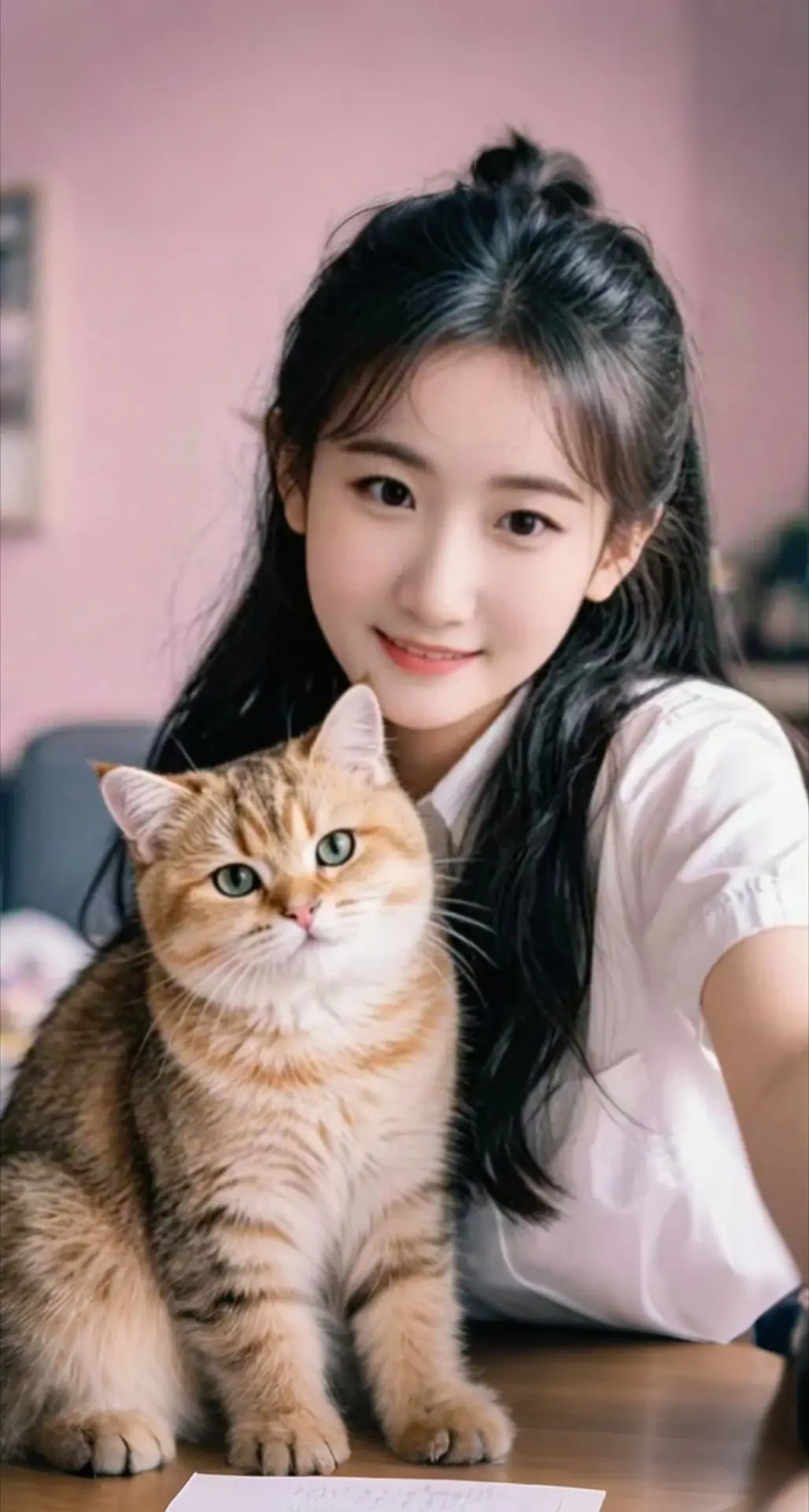 AI扩图 AI柔焦猫咪自拍