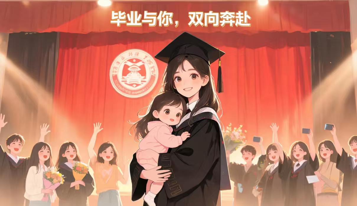 24岁本科生抱儿子参加毕业礼！人生进度条被00后刷新了
毕业典礼上，别人捧着鲜花