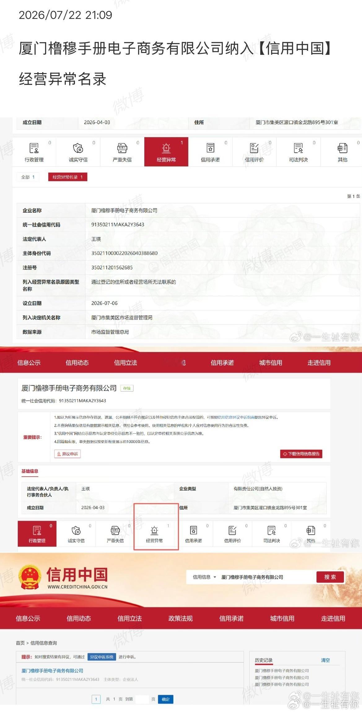 tg 橹穆glz名下的公司都已经经营异常了，大粉还在催散粉买灯牌……好诡异的粉圈