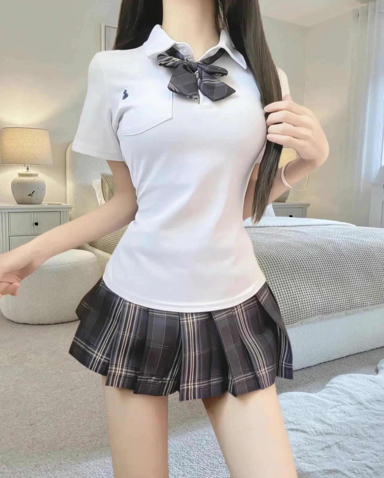 ootd穿搭 学院风 女大学生 甜妹