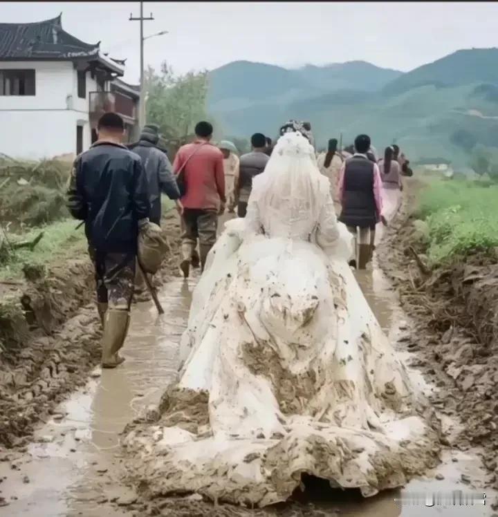 同样是农村婚礼，同样是泥泞的道路，主办方有没有用心，一目了然。至于婚后生活是否幸