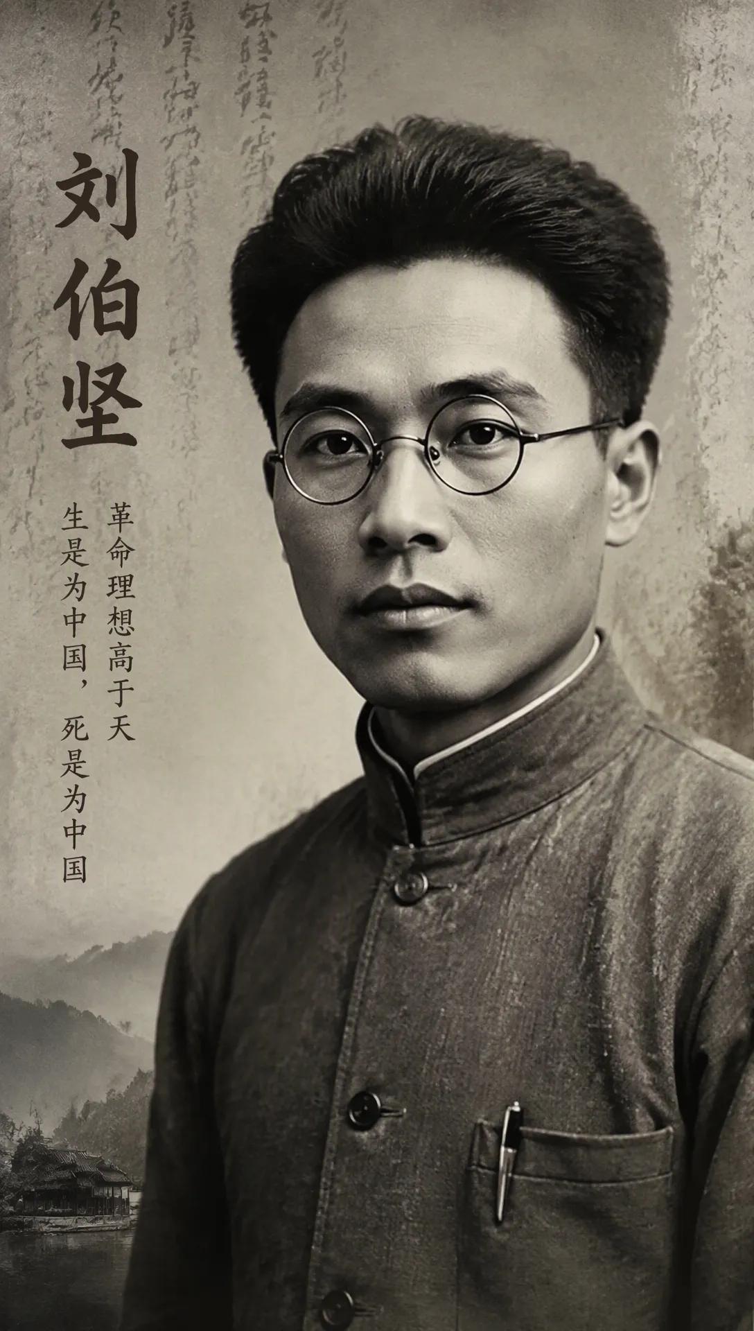 可他留下的那句“生是为中国，死是为中国”，读一次，心里就震撼一次。
 
刘伯坚，