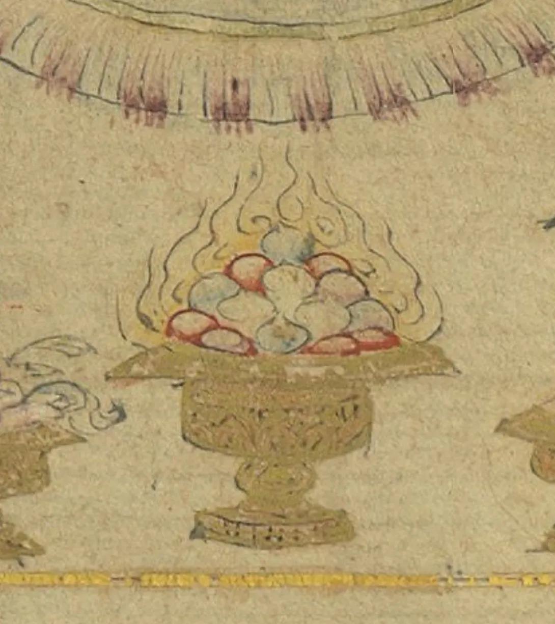 这种东西叫宝焰摩尼宝珠供养盘（宝焰供盘），是大理国张胜温绘制的《大理梵像图卷》彩
