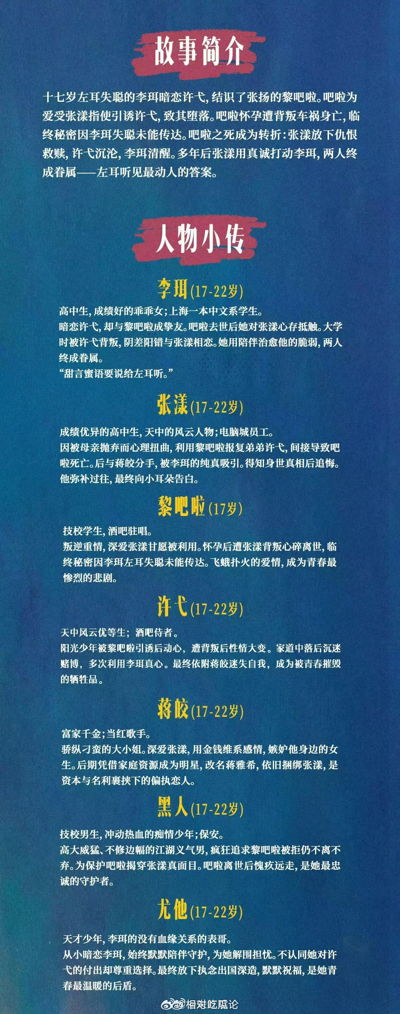 AI真人剧《左耳》 组讯原著、总编剧：饶雪漫导演：谷逸伦开机时间：2026年6月