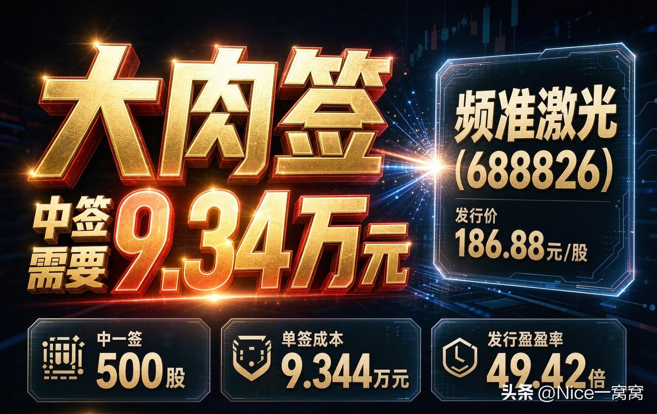 “大肉签”可能不是宇树科技，而是中签需要9.34万元的频准激光！

科创板最近比