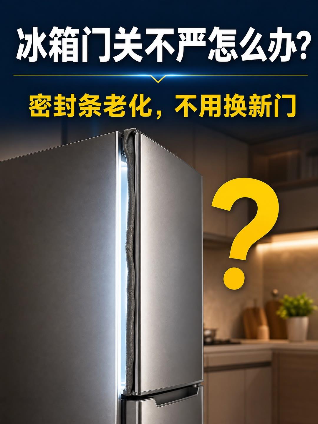 冰箱门关不严怎么办？密封条老化
冰箱门不严：夹纸测试，吹风机热风整形+凡士林，关