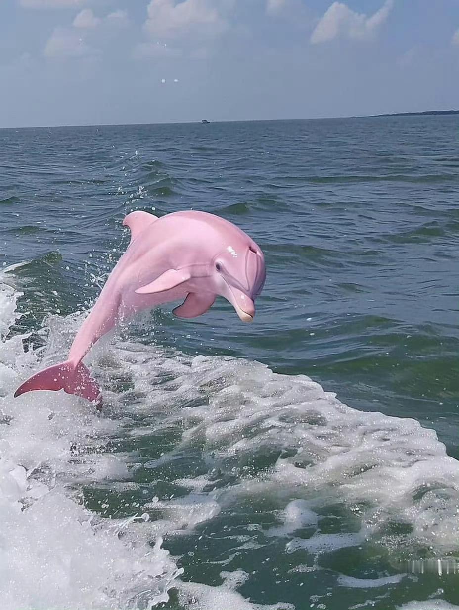 刷到这只粉色海豚，说明你的财运来了🐬 