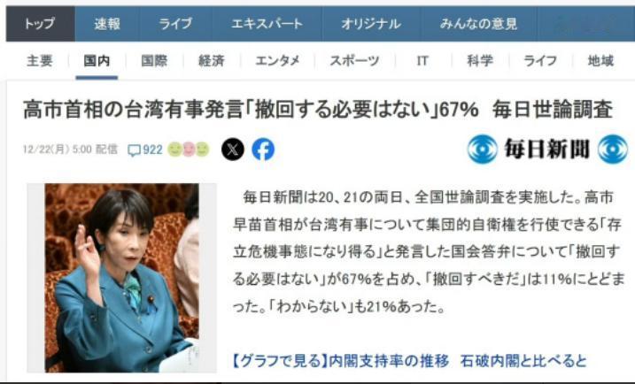 上升到人民战争了！日本民调67%支持高市，中国100%取消未来两周中日航班

眼