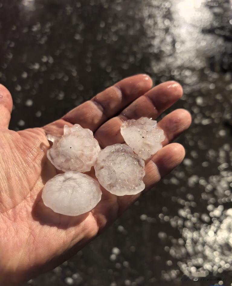 突遇冰雹别慌张，牢记避险小知识，远离高空坠物，尽快进入室内躲避，平安第一⚠️
户