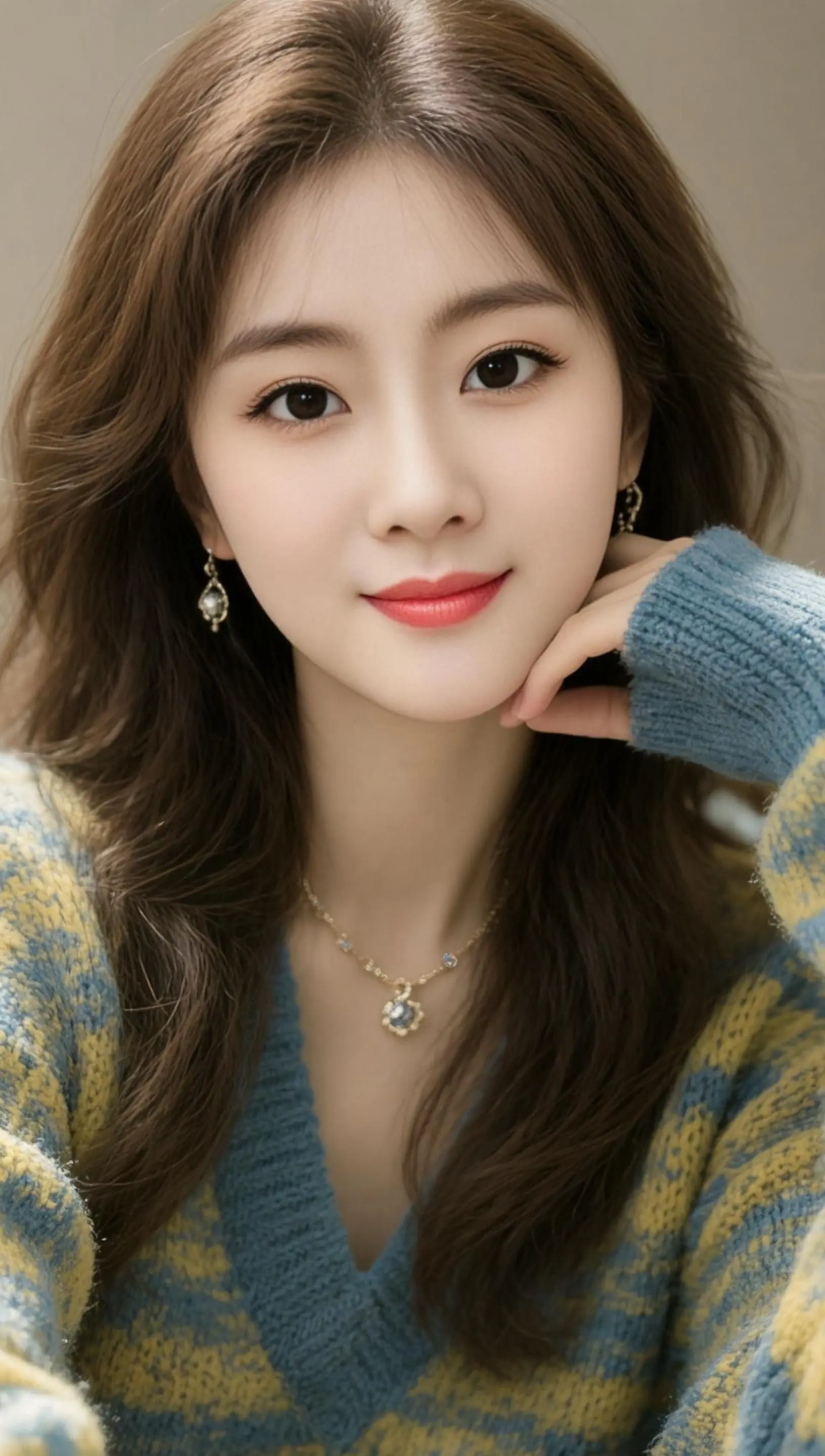 AI暖调毛衣自拍 ai创作